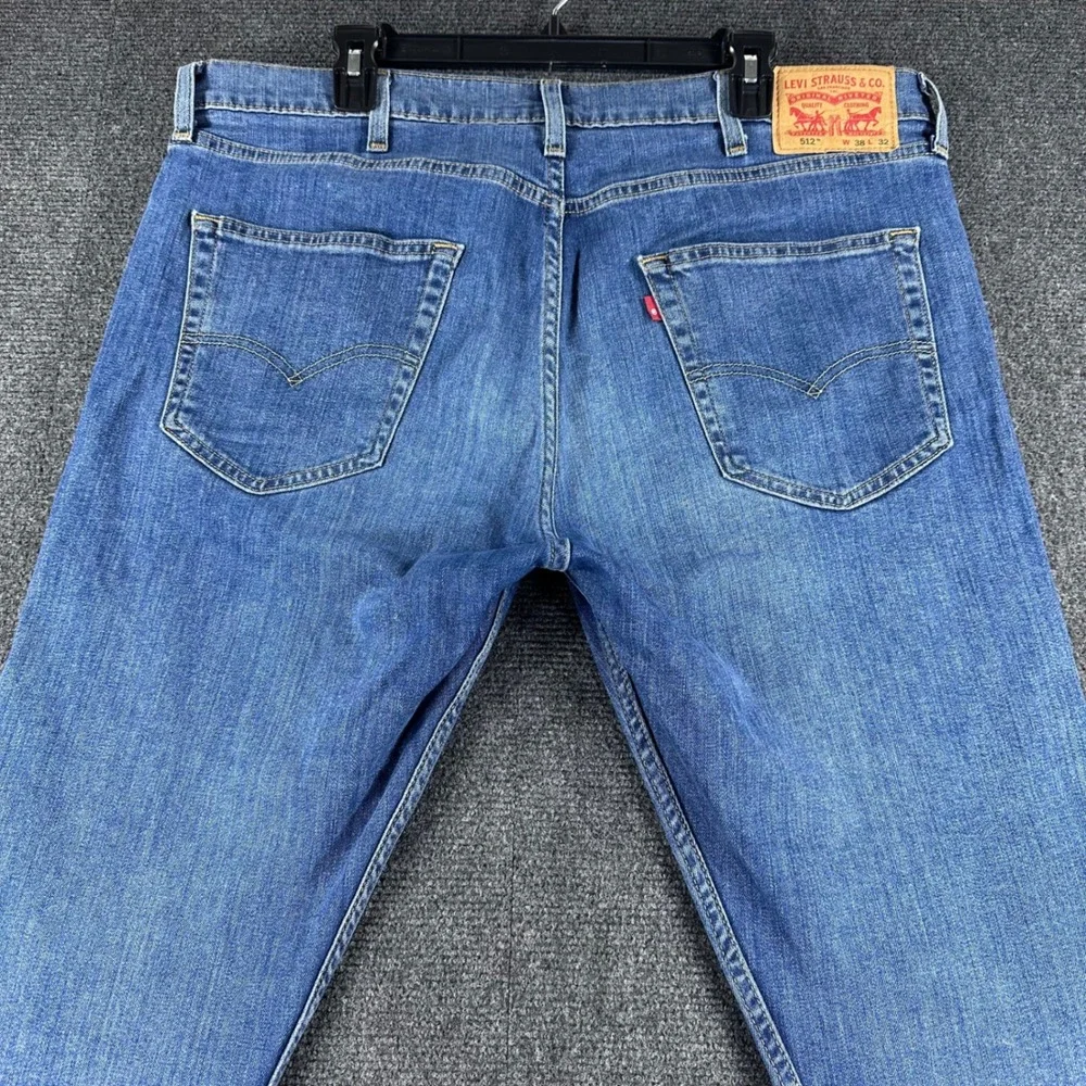 Levi's 512 Slim Taper Jeans Mens 38x32 Blue All Seasons Tech Denim Pants